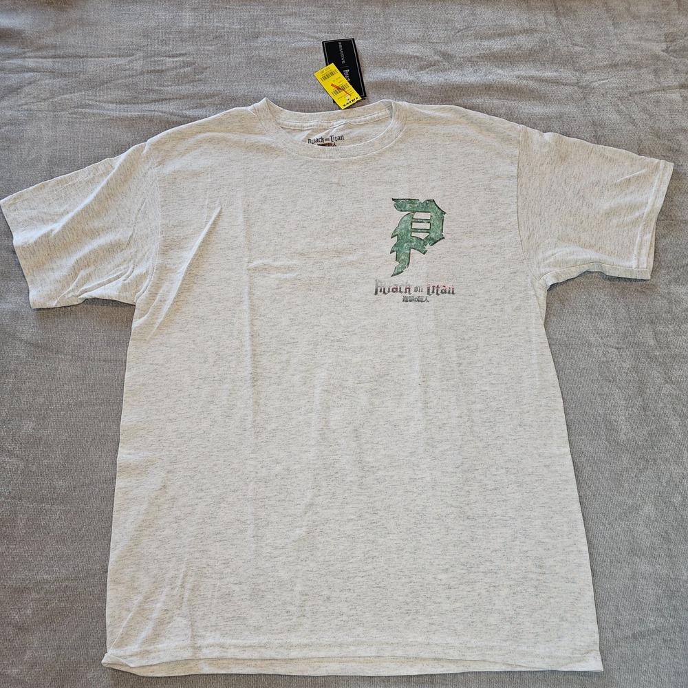 PRIMITIVE x Attack On Titan Reiner Dirty Tee Boys XL Heather Gray NWT - Picture 3 of 12